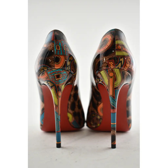 Christian Louboutin Pigalle Follies 100 Black Loubileo Leopard Heel Pump 35.5 - Picture 11 of 12